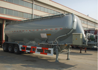 37000L Dry Bulk Pneumatic Aluminium Alloy Tanker Semi Trela ​​zenye Axles 3 za Poda ya Saruji Wingi, Semi Trela ​​ya Semi tank
