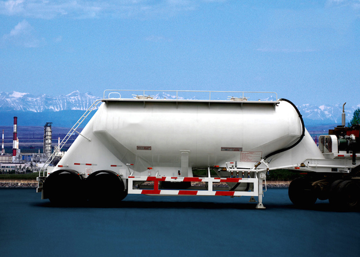 52000L Dry Bulk Pneumatic Tanker Semi Trela ​​zenye Axles 3 za Poda Nyeusi ya Carbon, Semi Trela ​​ya Semi tank